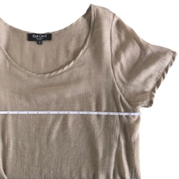 Red Coral drop waist maxi crepe flowy dress M - Picture 11 of 14